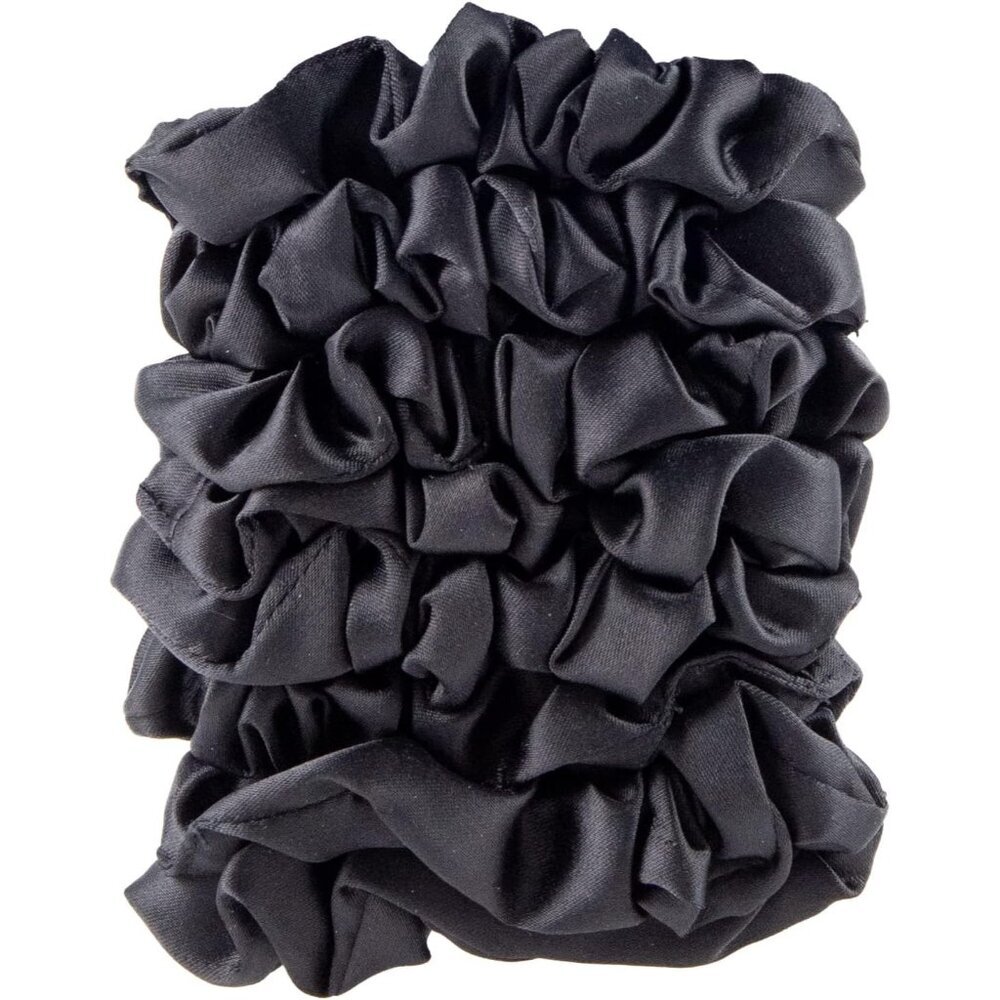 Satin Scrunchies Black Hair Ties, Pack of 8 - Picture 2 of 6